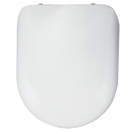 Celmac Maestro D-Shaped Standard Close Toilet Seat & Cover With Stainless Steel Top Fix Hinge White 20120359