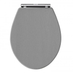 Hudson Reed Richmond Wooden Soft Close Quick Release Toilet Seat & Cover Storm Grey with Chrome Hinge LOS299