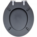 Tavistock Marston Slim Soft Close Quick Release Wooden Toilet Seat & Cover Black With Chrome Hinges DC4051-SF