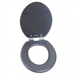 Heritage Bathrooms Soft Close Quick Release Toilet Seat & Cover Graphite With Chrome Hinges TSGRA101SSC