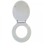Tavistock Vitoria Soft Close Wooden Toilet Seat & Cover White With Chrome Hinges TS850WSC-SF