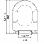 EuroShowers ONE Long D Soft Close Toilet Seat & Cover White 88310