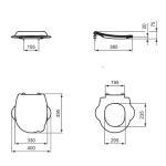 Armitage Shanks Contour 21 Splash 305mm Standard Close Toilet Seat & Cover Blue S453336