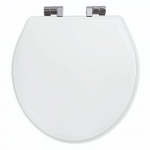 Imperial Bathrooms Astoria Deco Windsor Soft Close Toilet Seat & Cover White With Chrome Hinges XT50000110NSB