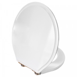Tavistock Vitoria Soft Close Wooden Toilet Seat & Cover White With Chrome Hinges TS850WSC-SF
