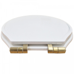 Tavistock Vitoria Soft Close Wooden Toilet Seat & Cover White With Brass Hinges TS850WSCB-SF