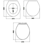 Hudson Reed Chancery Wooden Soft Close Quick Release Toilet Seat & Cover Twilight Blue with Chrome Hinge LOS398