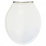 Tavistock Vitoria Soft Close Wooden Toilet Seat & Cover White With Chrome Hinges TS850WSC-SF