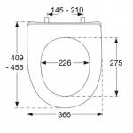 Pressalit Projecta D Solid Pro Polygiene Soft Close Toilet Seat Without Cover White 1007011-DG4925