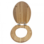 Heritage Bathrooms Soft Close Quick Release Toilet Seat & Cover Oak Finish With Chrome Hinges TSOAK101SC