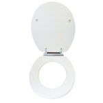 Eastbrook Sherwood Soft Close Toilet Seat & Cover White Ash With Chrome Hinges 34.0125