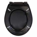 Celmac International Standard Close Toilet Seat & Cover With Plastic Bottom Fix Hinge Black SNL11BL