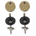 Heritage Bathrooms Soft Close Quick Release Toilet Seat & Cover Maritime Blue With Brushed Brass Hinges TSMBL104SC