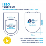 Croydex Iseo Flexi-Fix Soft Close Quick Release Wooden Toilet Seat & Cover Matt Black With Chrome Hinge WL610321H