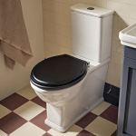 Tavistock Marston Slim Soft Close Quick Release Wooden Toilet Seat & Cover Black With Chrome Hinges DC4051-SF