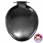 Celmac Saxon Standard Close Toilet Seat & Cover Black With Stainless Steel Bottom Fix Hinge SSA12BL