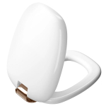 Vitra Plural Soft Close Quick Release Toilet Seat & Cover White With Copper Hinges 126-003-029