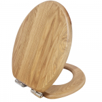 Heritage Bathrooms Soft Close Quick Release Toilet Seat & Cover Oak With Brushed Nickel Hinges TSOAK103SC