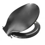 Celmac Calypso Standard Close Toilet Seat & Cover With Colour Match Plastic Hinge Black SCA11BL/SCA21BL