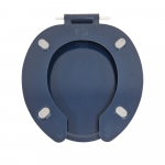 Celmac Cresent Standard Close Open Front Toilet Seat & Cover With Stainless Steel Bottom Fix Hinge Inas Blue SCX12IB