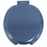 Celmac Cresent Standard Close Open Front Toilet Seat & Cover With Stainless Steel Bottom Fix Hinge Inas Blue SCX12IB