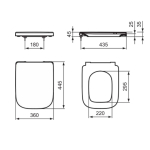 Ideal Standard i.Life A Standard Close Toilet Seat & Cover White T453001