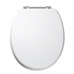 Eastbrook Sherwood Soft Close Toilet Seat & Cover Gloss White With Chrome Hinges 34.0128