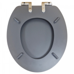 Heritage Bathrooms Soft Close Quick Release Toilet Seat & Cover Graphite With Chrome Hinges TSGRA101SSC