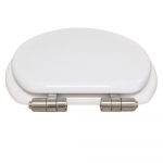 Heritage Bathrooms Soft Close Quick Release Toilet Seat & Cover White Gloss With Brushed Nickel Hinges TSWGL103SC