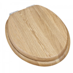 Heritage Bathrooms Soft Close Quick Release Toilet Seat & Cover Oak Finish With Chrome Hinges TSOAK101SC