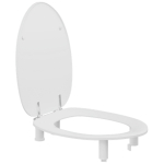 Pressalit Dania Standard Close Bottom Fixing Toilet Seat & Cover 100mm Raised White R34000