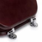 Croydex Mahogany Effect Standard Close Solid Wood Toilet Seat & Cover With Chrome Hinges WL515241