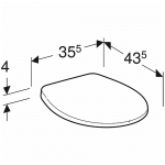 Twyford Alcona Bottom Fix Toilet Seat and Cover White AR7915WH