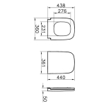 Vitra S20 Square Standard Close Toilet Seat & Cover White 177-003-001