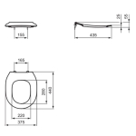 Armitage Shanks Contour 21 Splash 355mm Standard Close Toilet Seat Only Blue S454536