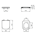 Ideal Standard i.Life S Slim Standard Close Toilet Seat & Cover White T473601