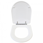 Croydex Haven Compact D Soft Close Quick Release Toilet Seat & Cover White With Chrome Hinges WL533522H