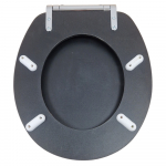 Eastbrook Sherwood Soft Close Toilet Seat & Cover Black With Chrome Hinges Gloss 34.01201