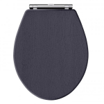 Hudson Reed Richmond Wooden Soft Close Quick Release Toilet Seat & Cover Twilight Blue with Chrome Hinge LOS399