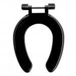 Armitage Shanks Bakasan School Open Fronted Toilet Seat With Plastic Hinge No Cover Black S407266