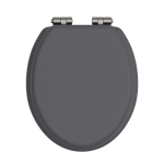 Heritage Bathrooms Soft Close Quick Release Toilet Seat & Cover Graphite With Brushed Nickel Hinges TSGRA103SC