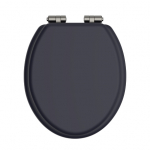 Heritage Bathrooms Soft Close Quick Release Toilet Seat & Cover Midnight Blue With Brushed Nickel Hinges TSMID103SC