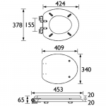 Heritage Bathrooms Soft Close Quick Release Toilet Seat & Cover Dove Grey With Vintage Gold Hinges TSDGR100SC