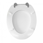 Celmac Cavalcade Standard Close Toilet Seat & Cover With Chrome Plated Brass Bar Hinge White SCL11WH