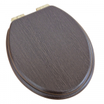 Heritage Bathrooms Soft Close Quick Release Toilet Seat & Cover Walnut With Brushed Brass Hinges TSWAL104SSC