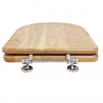 Choice S50 Solid Wood Sandwich Style Standard Close Toilet Seat & Cover Natural Oak With Chrome Hinges CHOICE-SW-S50