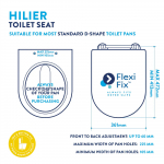 Croydex Hillier Stick N Lock D Shaped Soft Close Quick Release Family Toilet Seat & Cover White WL112322H