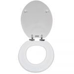 Heritage Bathrooms Soft Close Quick Release Toilet Seat & Cover White Gloss With Chrome Hinges TSWGL101SC