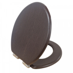 Heritage Bathrooms Soft Close Quick Release Toilet Seat & Cover Walnut With Chrome Hinges TSWAL101SSC