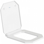 Duravit 1930's Series Octagonal Hole Duraplast Soft Close Toilet Seat & Cover White 0064890000